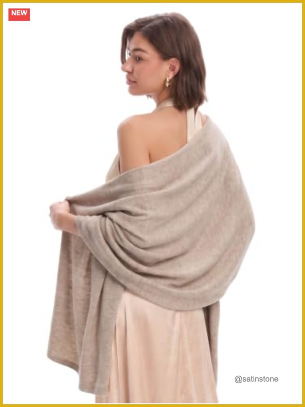 Wool Blended Pashmina Shawl – Large Warm Scarf Wrap for Women